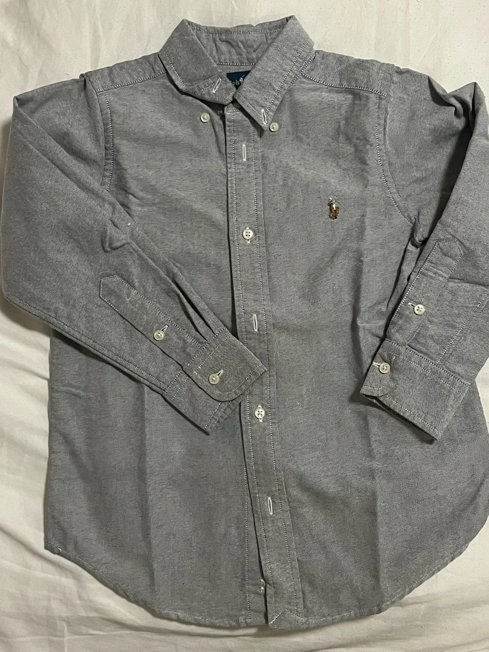 Polo by Ralph Lauren Gray Oxford Button-Down Shirt - Kids
